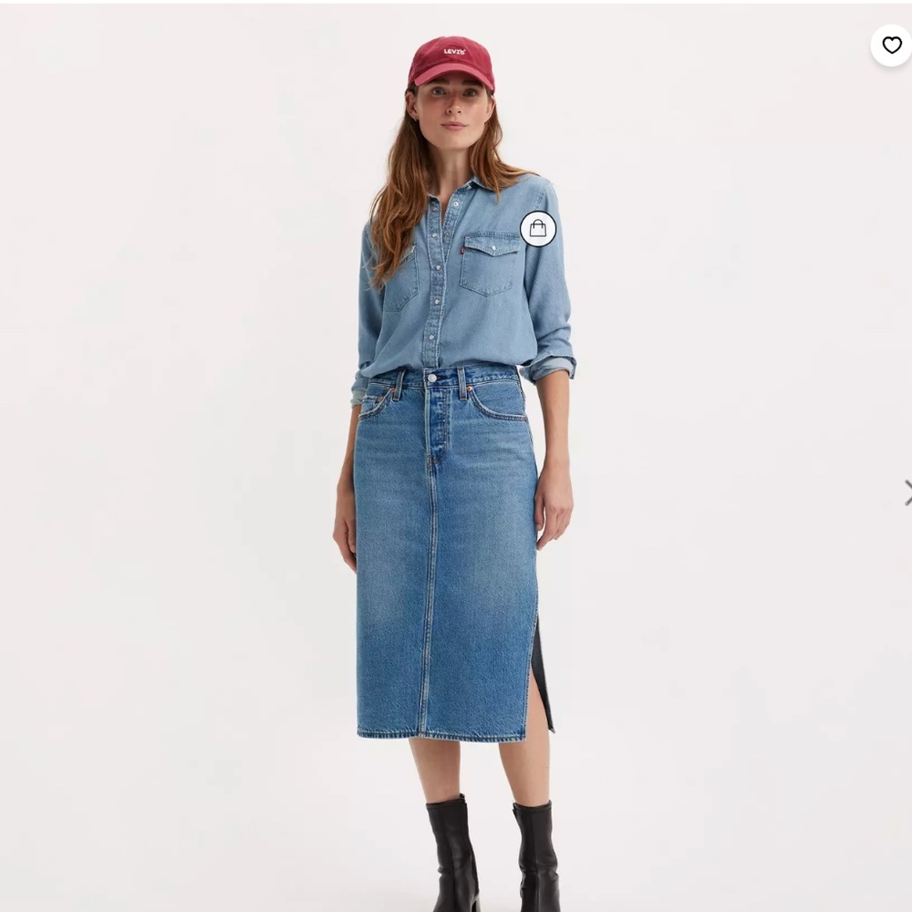 Levis Denim Pencil Skirt with Side Slit